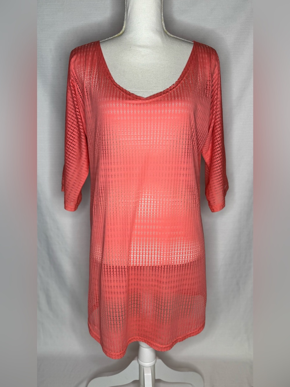 O’Neill Womens XS Coral Mesh Swimsuit Cover Up 3/4 Sleeve Lightweight